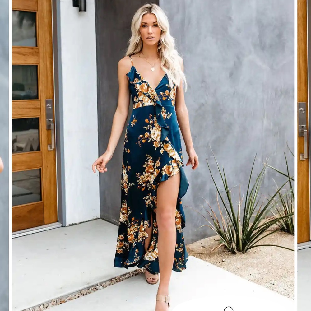 Silk floral maxi dress
